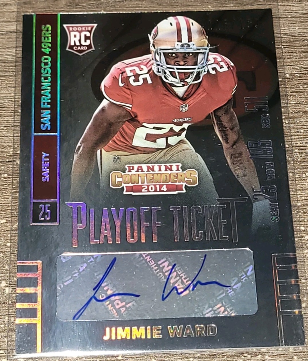 Jimmie Ward Panini Contenders #142 Seat-Autograph-Championship Ticket
