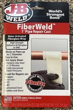 JB WELD 38236 Fiberweld PIPE Repair Cast 2" X 48" Adhesive Fiberglass Wrap