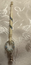 Vintage Archer bone lace bobbin; small blue floral twist