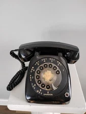 Vintage Automatic Electric Black Rotary Dial Desk Telephone NOT TESTED 