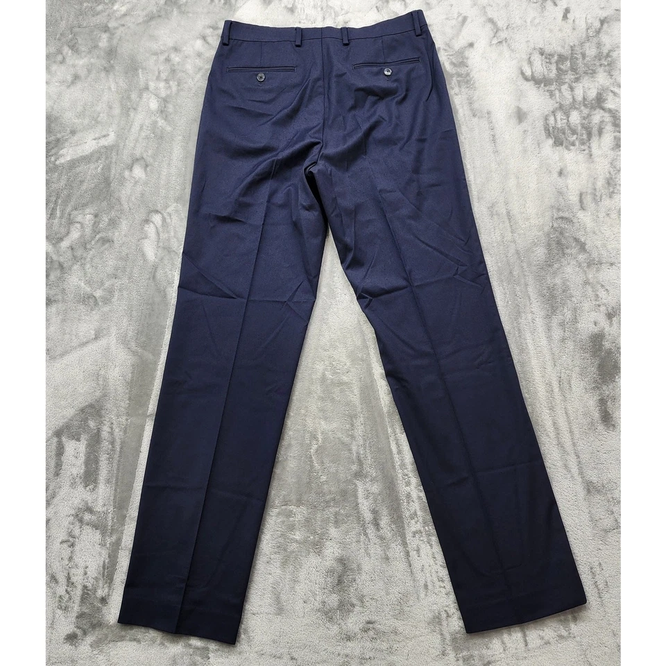 Pantalones Alfani Para Hombres 32W 34L Azul Calce Ajustado Elastizados Traje Sólido Frente Plano Recto Foto 2 de 4