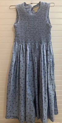 Copper Key Girls Size 14 Blue Smocked Floral Cottagecore Prairie Maxi Dress