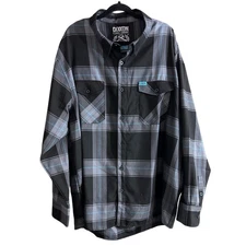 Dixxon Big Men's 9 Mil Flannel Gray Black Blue Plaid Shirt Size 4XL