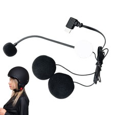 Motorcycle Half Hooded Helmets Headphone Microphone Type C Plug Noise Cancelling