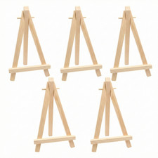 5pcs Mini Wood Display Easels, Small Table Top Easels, Artist Triangle Easels