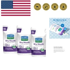 Dry Mouth Dual-Action Mints - Sugar-Free Breath Mints - 50 Count, 3 Pack, Mel...