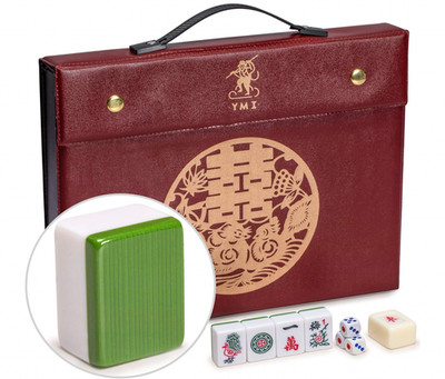 Yellow Mountain Imports Chinese Mahjong Set Rouge Heritage 146 Medium Tiles