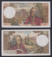 Banknote France 10 FRANCS Voltaire 1969 P.-147c BB+/VF+