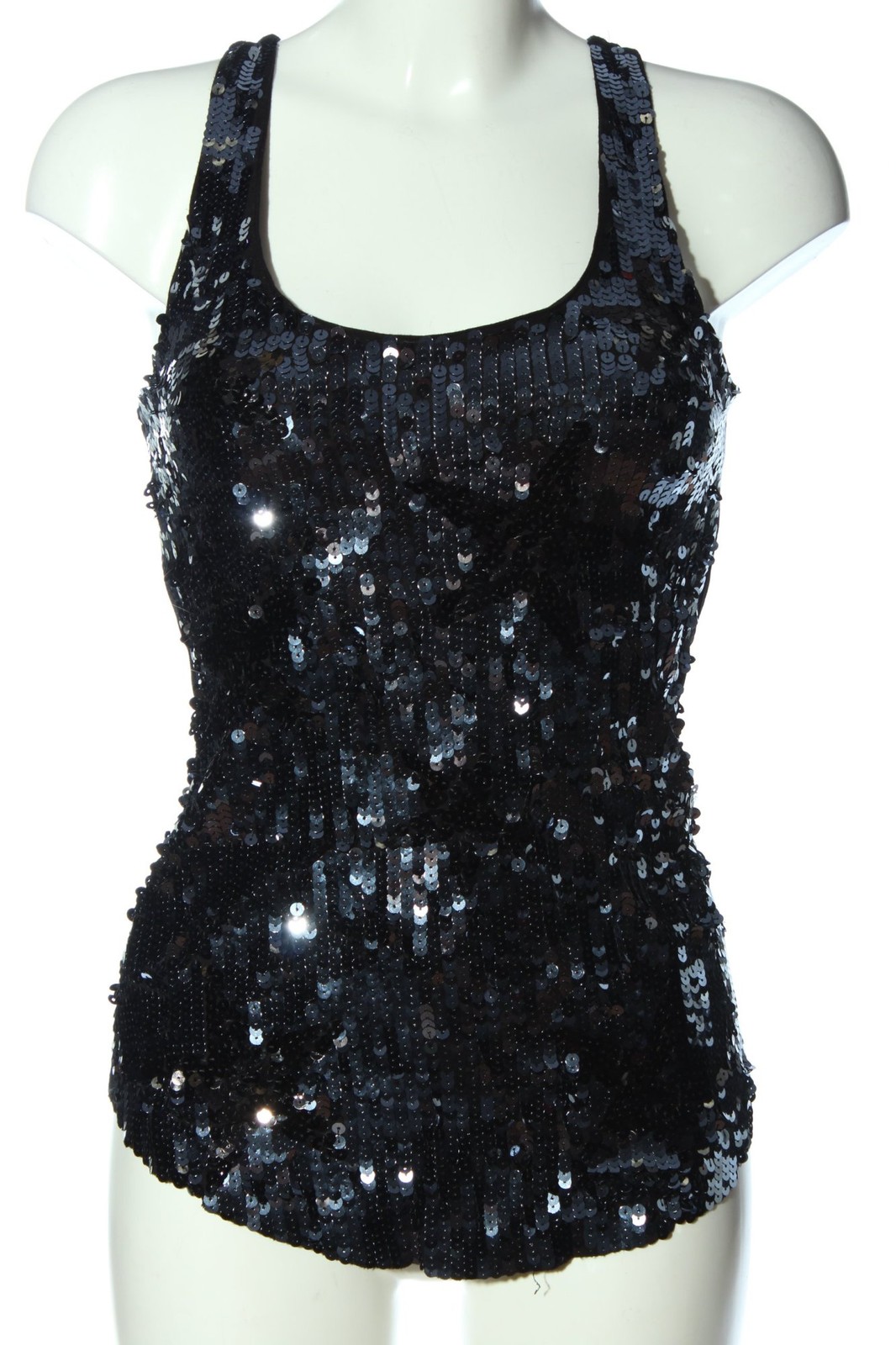 MNG Trägertop Damen Top Gr. DE 36 schwarz Elegant