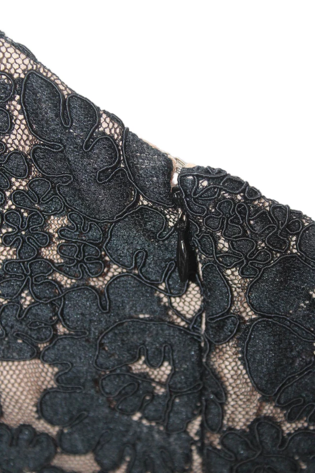 Vestido vaquero negro ceñido al cuerpo manga larga corto talla 0 Marchesa Notte para mujer Foto 4 de 4