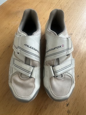 Muddy Fox Spin Shoes Size Used White/grey No Cleats UK