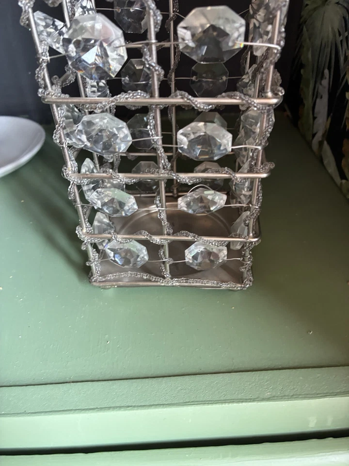  Crystal Beaded Candle Holder Banquet Table Centerpiece Pillar 6.5" tall - Image 2 of 4