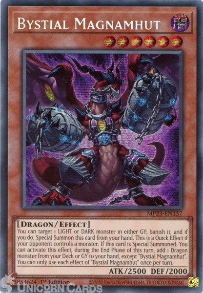 MP23-EN157 Bystial Magnamhut :: Prismatic Secret Rare 1st Edition YuGiOh Card