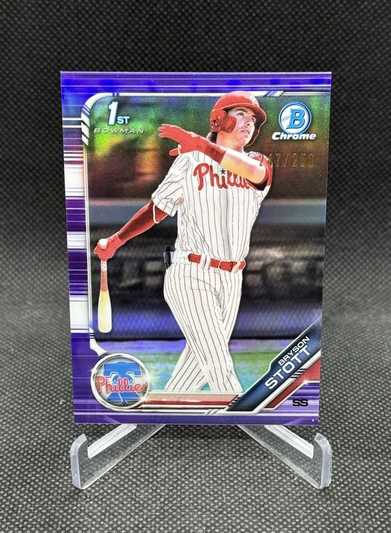 2019 Bowman Chrome Draft Bryson Stott #BDC-79 Purple Refractor #'ed 247/250