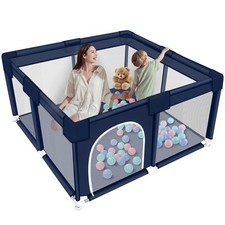 HDJ Baby Playpen, 50 x 50 x 26 in, Soft Breathable Mesh, Anti-Slip Base, Infant