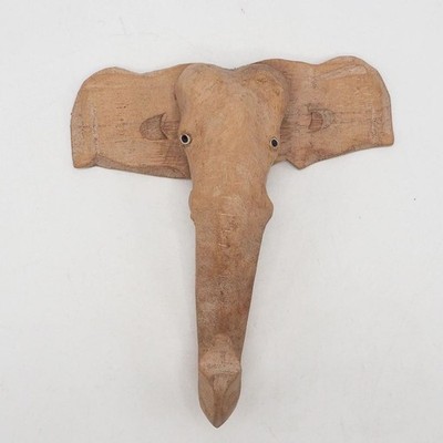 Hand Carved Elephant Wall Hanging Small