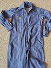 Vtg 70s USA Handmade Dark Denim Coveralls Jumpsuit Butterfly Collar Pearl Snaps