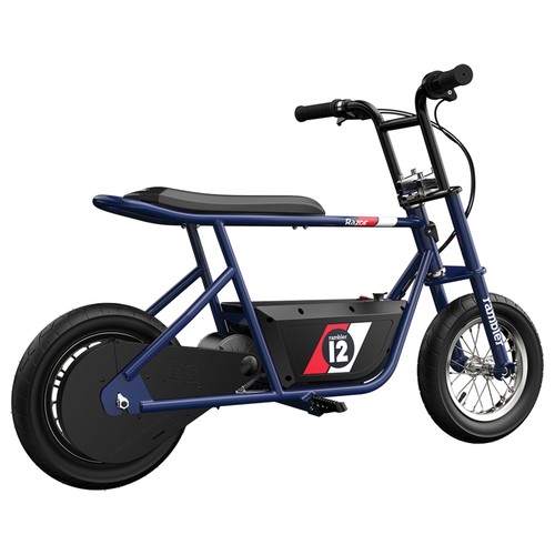 Razor Rambler 12 Electric Retro Minibike w/ 250W Motor & 24V Battery, Dark Blue - Picture 2 of 10