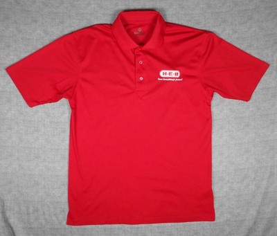 H-E-B Men s Red Polo Shirt Supermarket Employee Uniform Size Medium