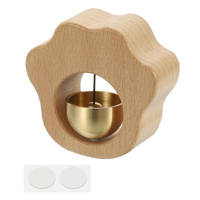 1 Set Shopkeepers Bell Wood Door Chime Hanging Door Bell Beige Cat Paw