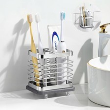 Toothbrush Holder Wall Mounted for Bathroom, Stainless Steel Electric Toothbrush