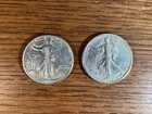 Lot of 2 Walking Liberty Half Dollars 1945, 1945-D
