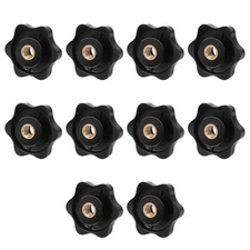 Metric M8 Knurled Knob 10PCS Black Star Knobs Clamping M8, 