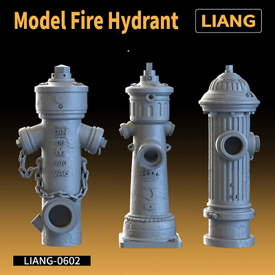 For 3D Printer LIANG-0602 Model Scene Fire Hydrant 1/35 Chuck Hydrant DIY Model