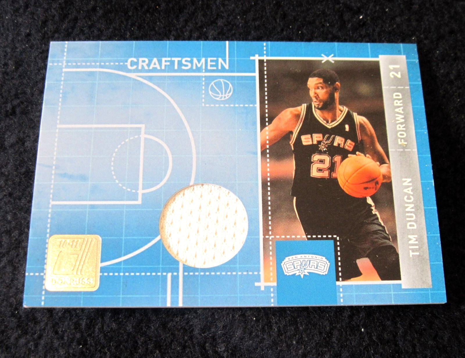 Tim Duncan / 2010-11 Donruss  "Craftsmen"   Rare Game Worn Jersey  #ed/299   HOF