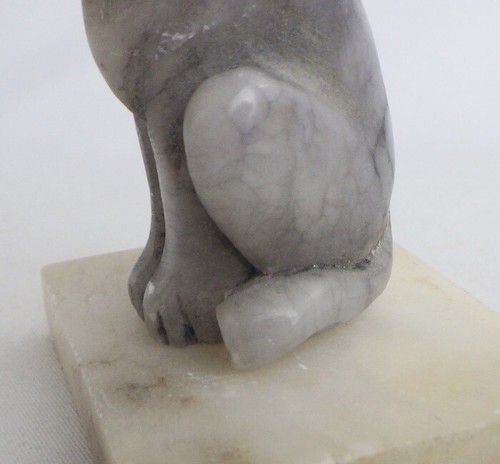 Vintage Carved Gray Alabaster Italy Panting Happy Dog Sculpture Figurine - Picture 8 of 10