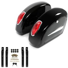 Black Universal Motorcycle Saddle Bag Saddlebags Trunk For Honda Harley Yamaha