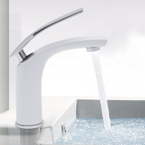 Wasserhahn Bad Waschtischarmatur Waschbecken Einhebelmischer Weiß Mischbatterie