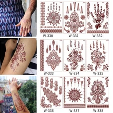 Lace Tattoo Sticker Red Brown Waterproof Semi Permanent Brown Baoji En Vedette