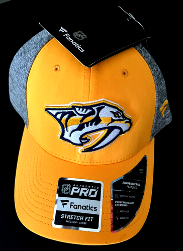 NHL Predators 3-D Logo Authentic Pro Fanatics Stretch Fit Flex Mütze Kappe Erwachsene M-L - Bild 2 von 11