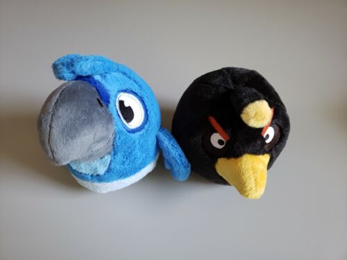 Angry Birds Guacamayo Azul Río y Bomba Negra Pájaro Peluche 5" - Imagen 3 de 6
