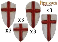 FIREFORGE GAMES DEUS VULT DVSH18 CRUSADER SHIELDS 12 PCS