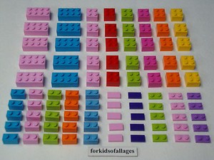 pink and purple lego bricks