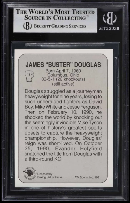 POP 1: James 'Buster' Douglas RC BGS 9: 1991 All World Boxing Rookie Card Gisto - Image 2 of 3