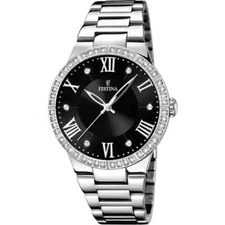 Festina F167192 Womens Stainless Steel Black Analog Dial Quartz Boyfriend Watch