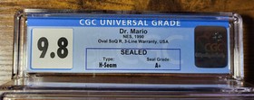 Dr. Mario Nintendo NES 1990 nuovo sigillato in fabbrica H-Seam CGC 9.8 A+ grado pi&ugrave; alto*