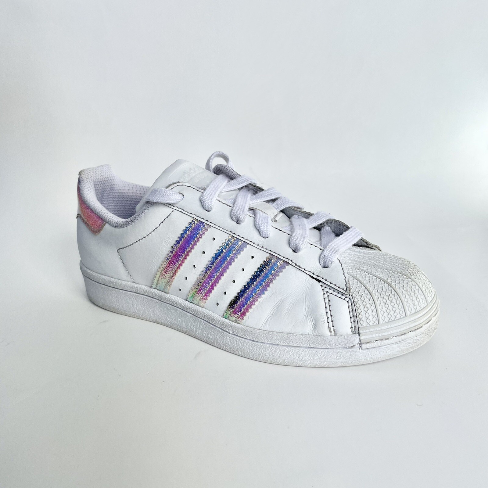 SAOLA Scarpe da bambina Adidas originali Superstar bianche multicolore (taglia: US 4 5)