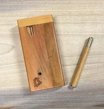 Exotic Yellowheart 4" Dugout Stashbox w Poker & One Hitter Pipe- Made In The USA