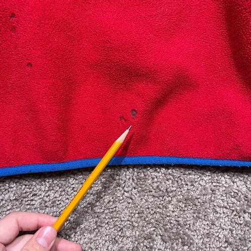 Patagonia Synchilla Sweater Mens L Navy Red Long Sleeve Fleece 1/4 Snap Pullover - Picture 6 of 8