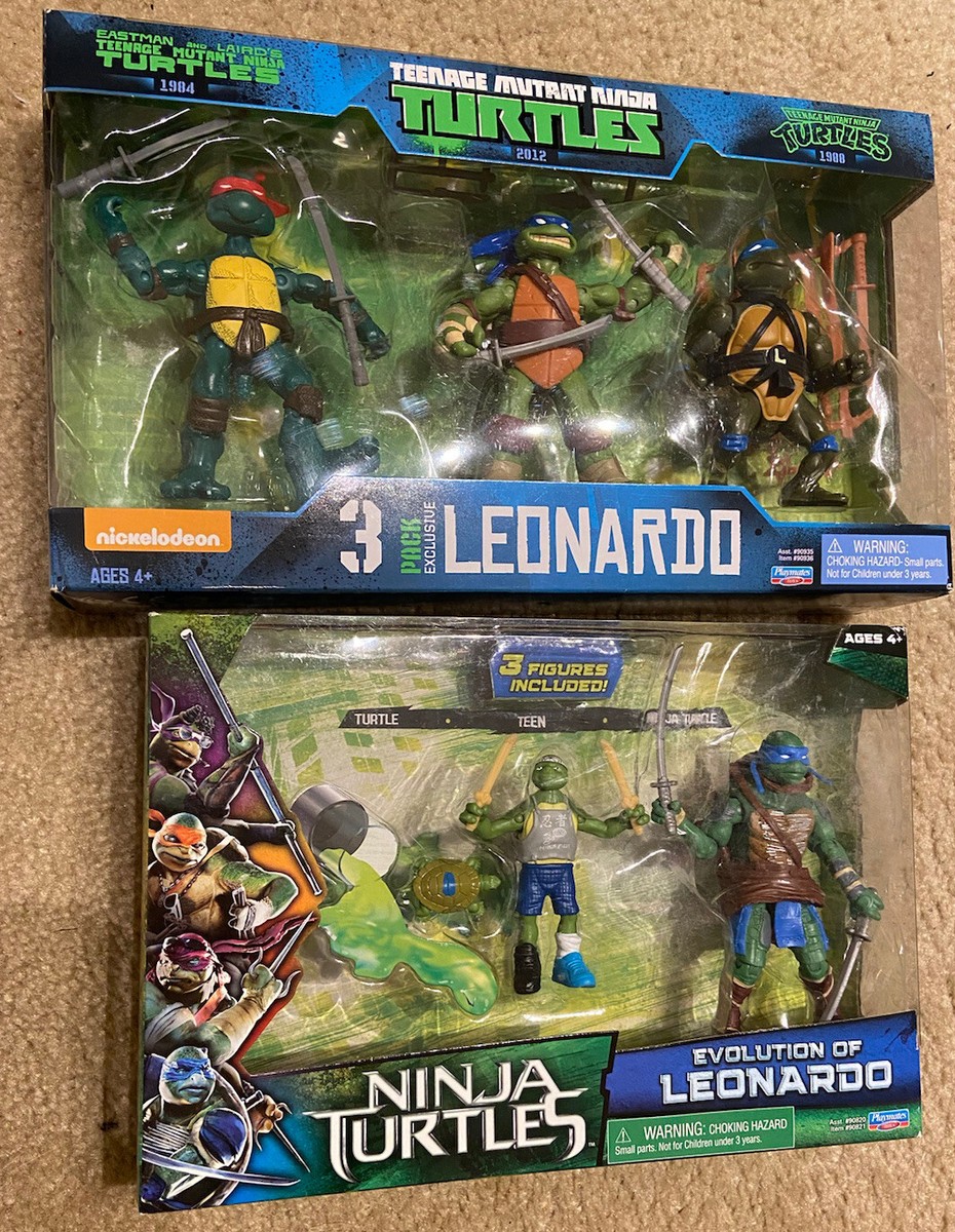 Leonardo 3-PACK 1984 1988 2012 Exclusive AND Evolution of Leo TMNT