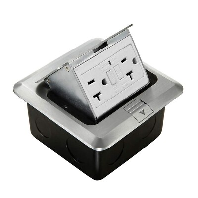 Pop Up Floor Electrical Outlet Kitchen Countertop UL Listed Pop Out GFCI Rece...