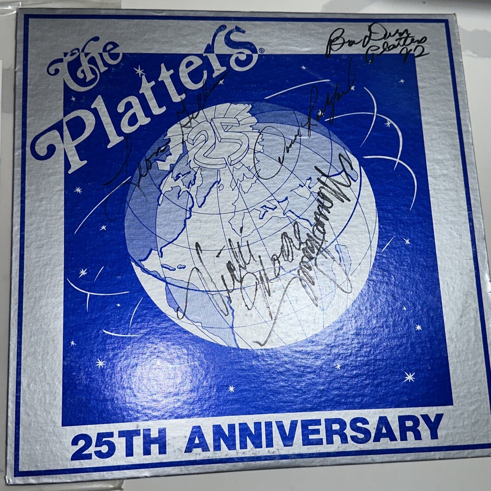 THE PLATTERS LIVE 25TH ANNIVERSARY LP251981 Signed + Photo Limited