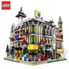 Lego 10230 MINI MODULAR CITY Cafe Corner Green Grocer Emporium Fire Brigade