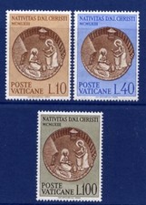 VATICAN Sc#372-4 1963 Sculpture - Nativity by Andreas Bukuru MNH