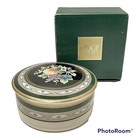 Mikasa Orchard Fruit Covered Powder Box Trinket Jewelry with Box Black White