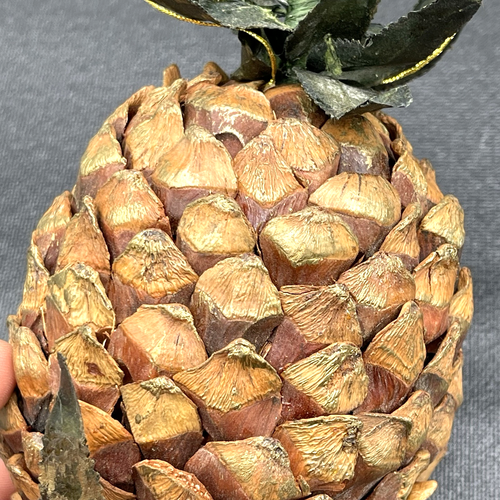 Large Artificial Pineapple Ornament Decor Made w/Pinecone Seeds 4" x 9" Set of 2 - Picture 9 of 17